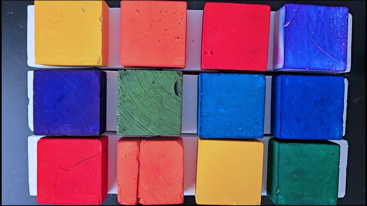 30 Crunchy Rainbow Dyed and Plain Gym Chalk | 2K Celebration!! | ASMR