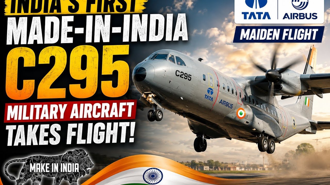 India's First Made-in-India C295 Military Aircraft Takes Flight! | Tata-Airbus | Make in India 🇮🇳