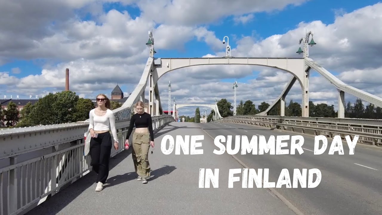 A walk through a small Finnish town on a summer day. Pori