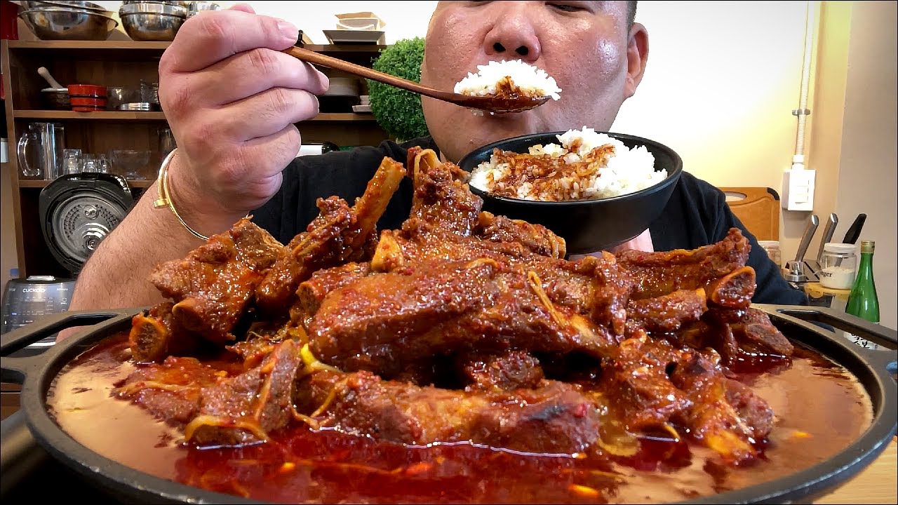 매운 국물 등갈비찜 요리먹방 입니다 MUKBANG