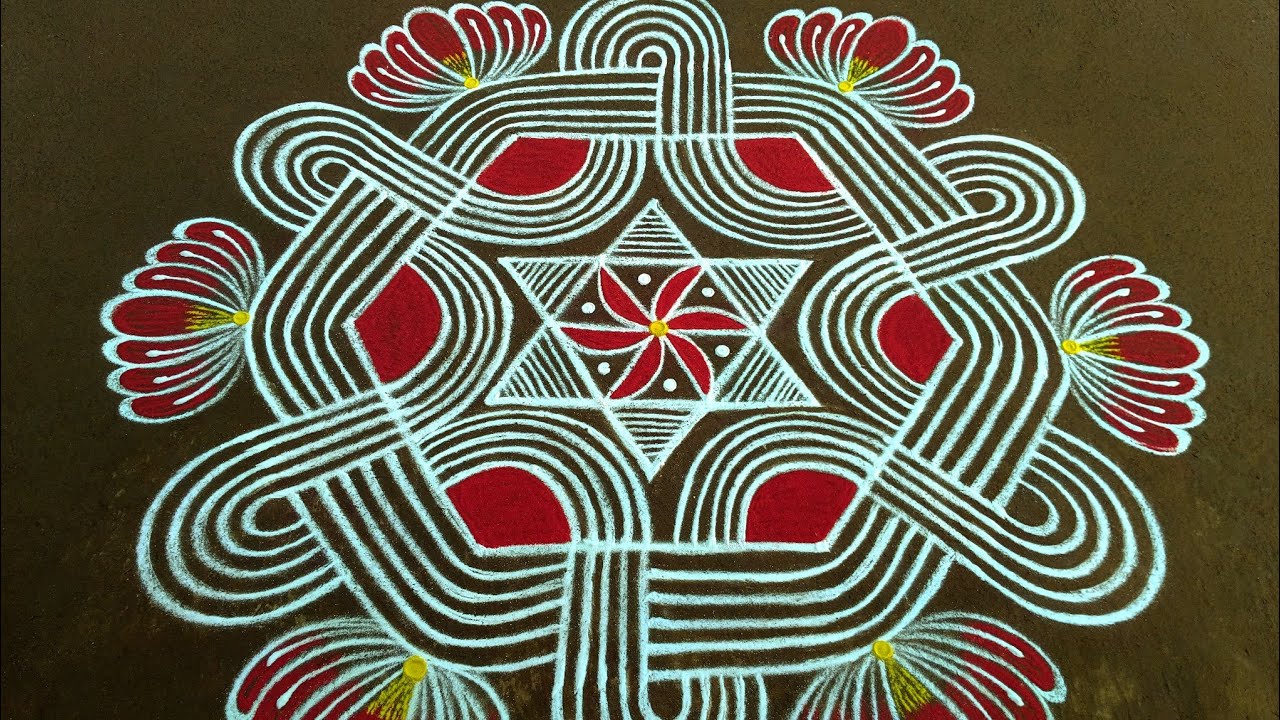 Rangoli design full video #rangoli #muggulu #padikolam 