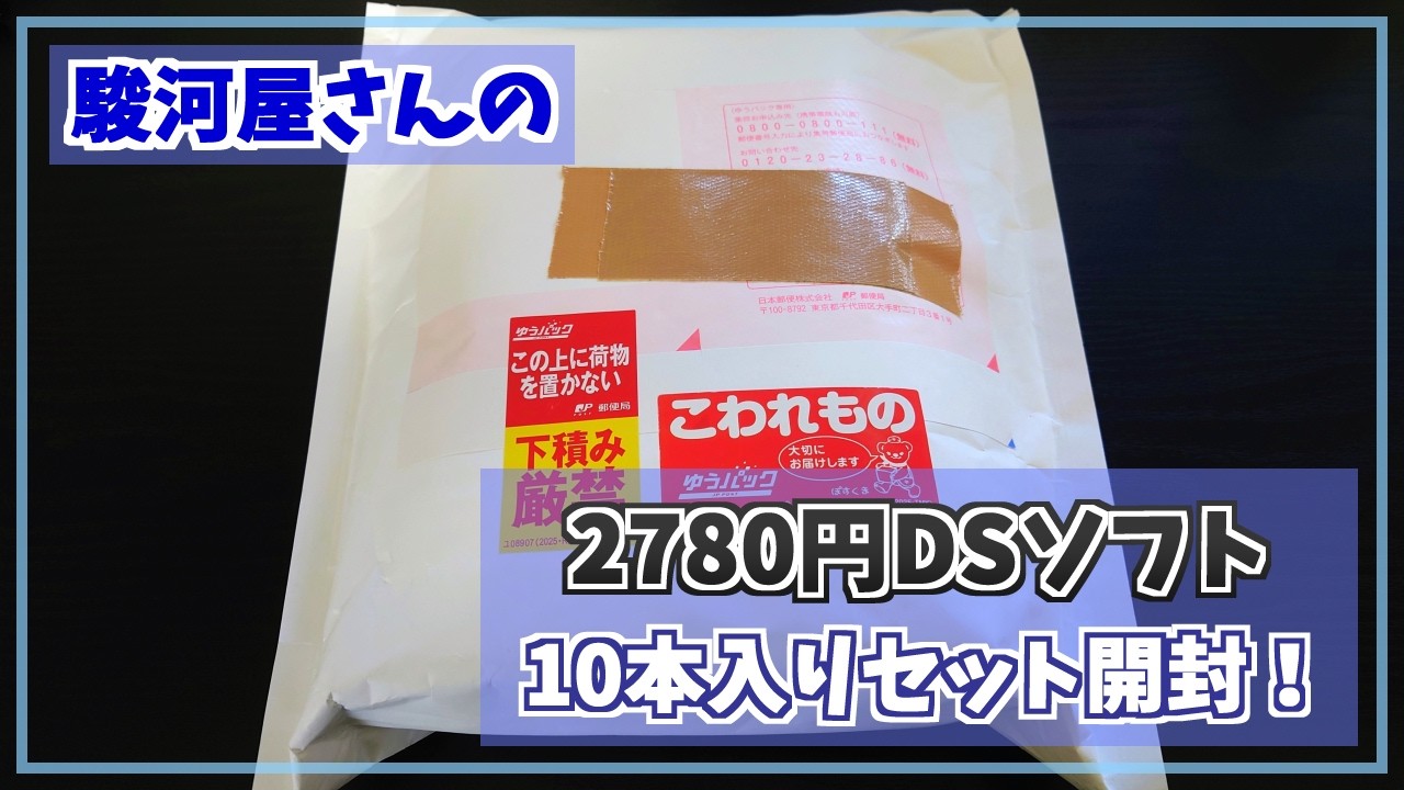 【福袋開封】駿河屋さんの2780円じゃんくDSソフト10本入り福袋を開封してみた！【DSソフト】