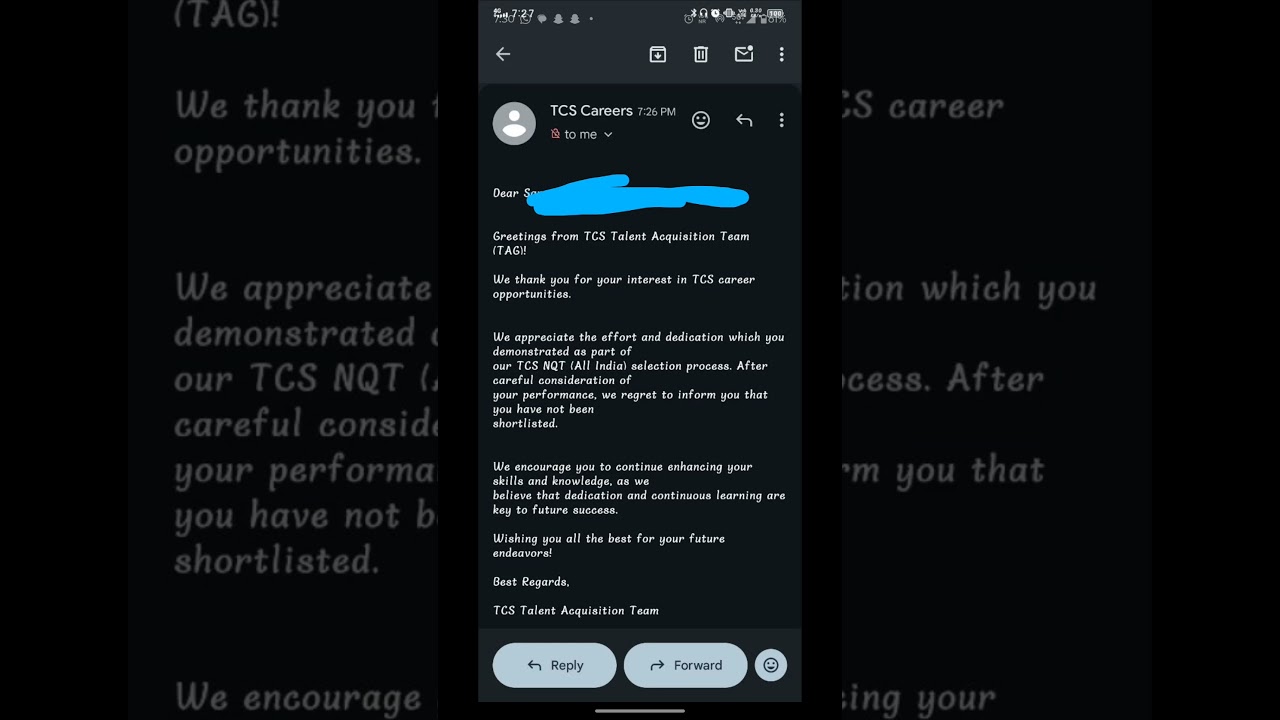 TCS result rejection mail aagya hai 13 oct  #tcsnqt #interview #tcs #tcsnqt #tcsnextstep #nqt
