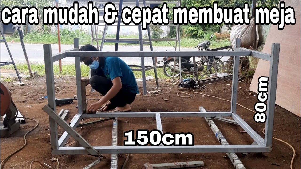 Cara mudah dan cepat membuat meja menggunakan besi hollow 40X40 || rahasia tukang las