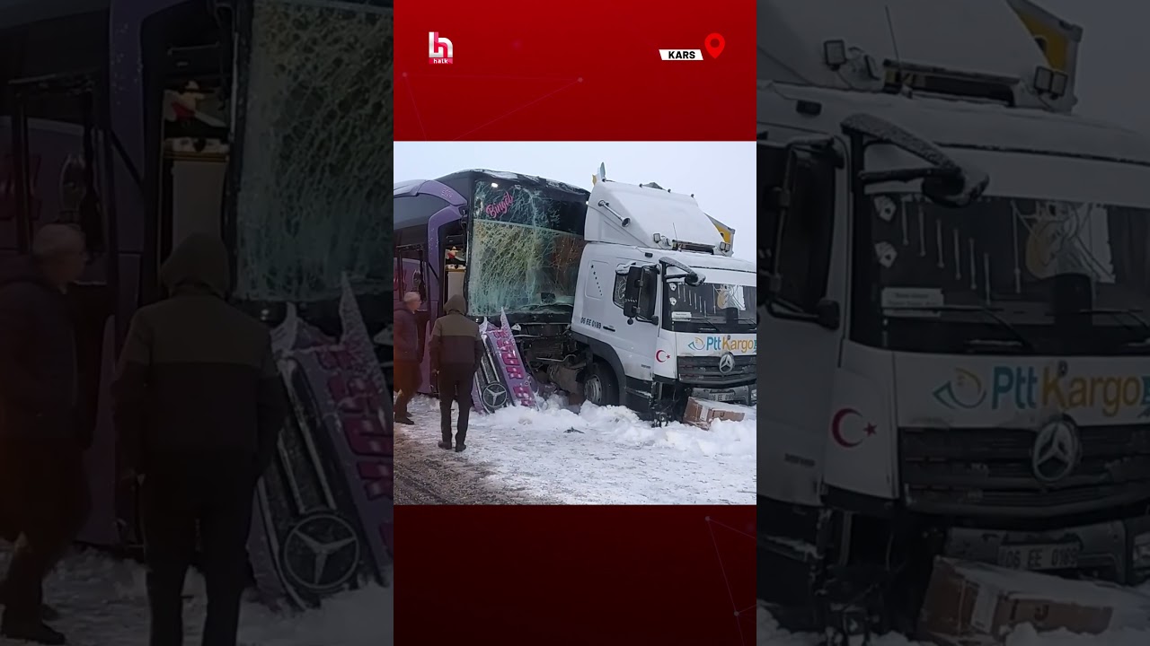 Kars’ta Feci Kaza! Yolcu otobüsü ile kamyon çarpıştı! Çok sayıda yaralı var! 