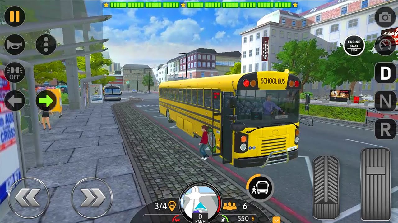 Bus Simulator 2023 - School bus carrying students in Beijing city