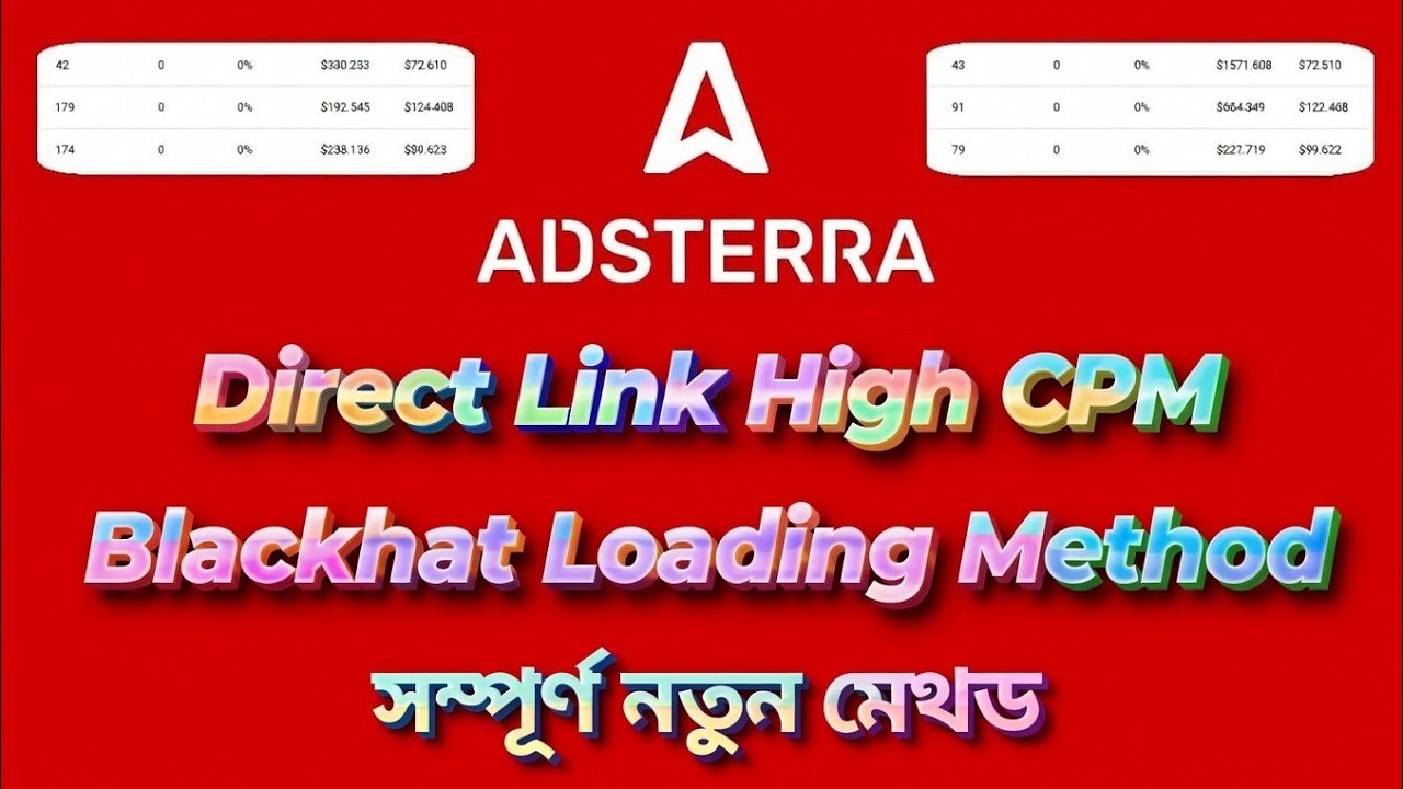 Adsterra High CPM Blackhat Secret Method  | Adsterra Loading Method | adsterra high cpm