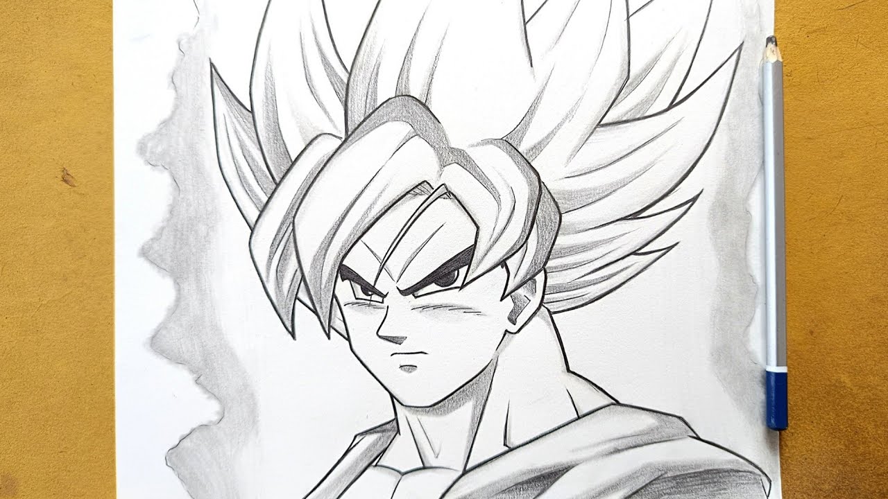 How to draw Goku super saiyan blue step by step for beginners || Easy anime drawing tutorial