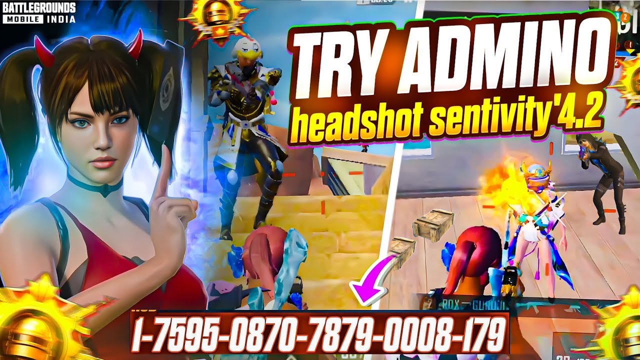 Try Admino gaming headshot's Sentivity 4.2 | Conqueror lobby 1v4 intense clutches Bgmi / pubg mobile
