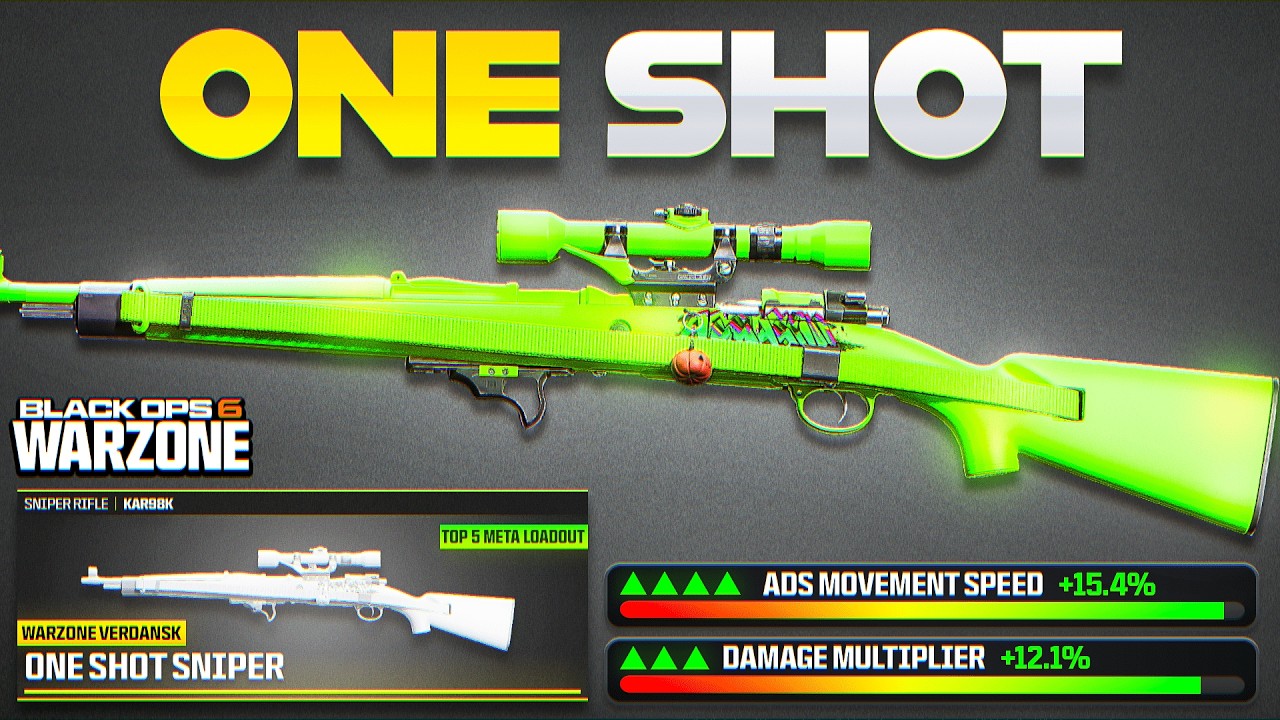 Этот ONE SHOT KAR98K LOADOUT &mdash; ЛУЧШИЙ СНАЙПЕРСКИЙ КОМПЛЕКТ в WARZONE BO6! (Лучший класс Kar98 для...