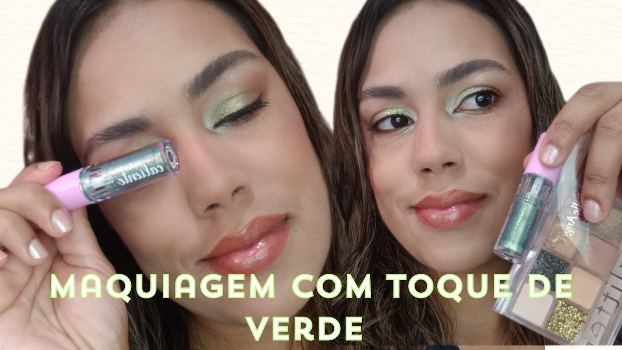 Fiz uma make com toque de Verde e falei algumas coisas sobre minimalismo e maximalismo 🤭💛👀
