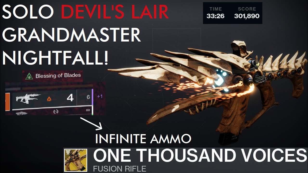 Destiny 2: Solo Devil's Lair GM Nightfall with Infinite Ammo ONE THOUSAND VOICES! (Sword Event Bug)