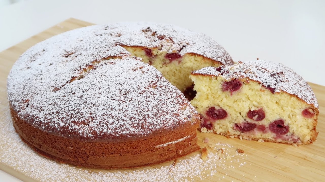 Saftiger Kokos-Kirsch-Kuchen | Einfacher Rührkuchen | Melodie