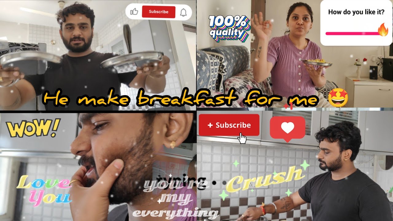 Shubham ने banvla माझ्याsathi  स्पेशल breakfast 🥞 Guess kara kay asel 🤩
