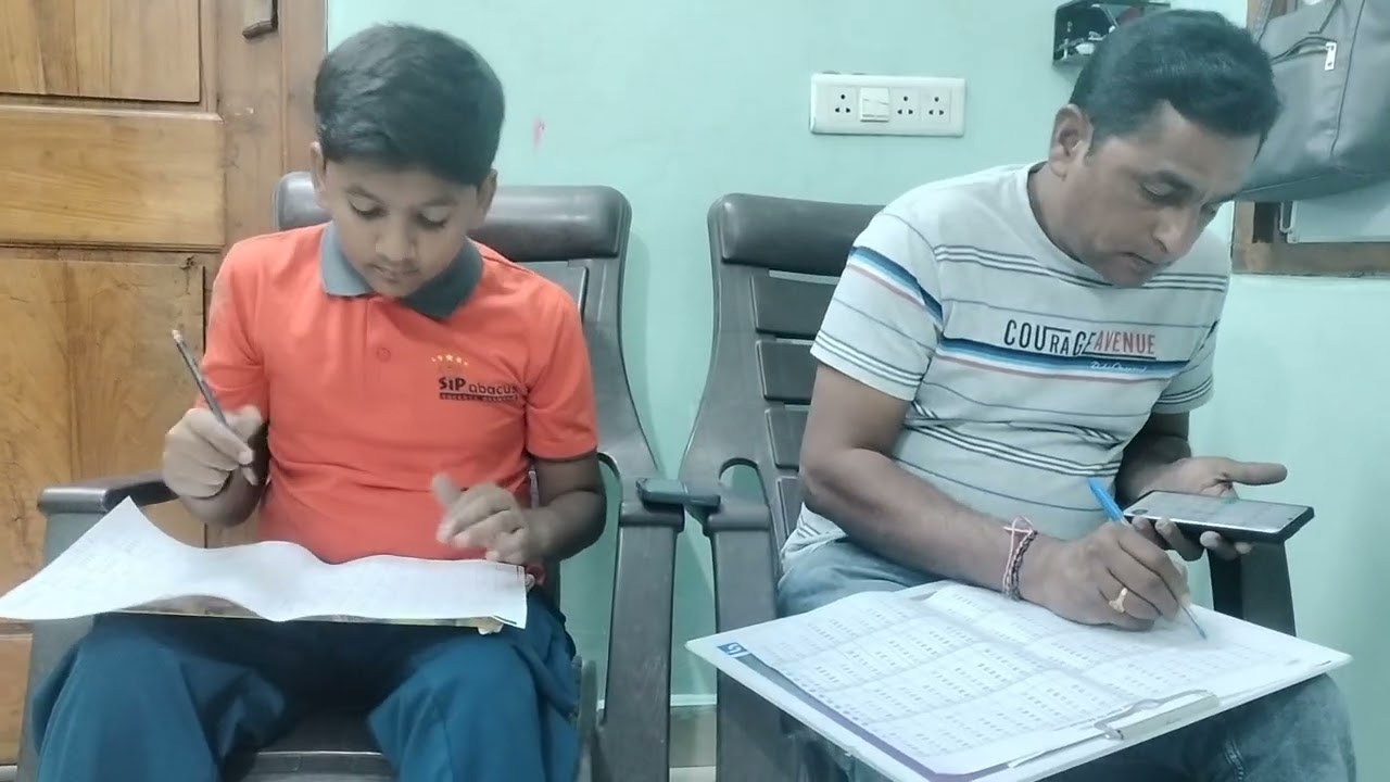 Sip abacus child doing sums 3 Times morethan calculator 