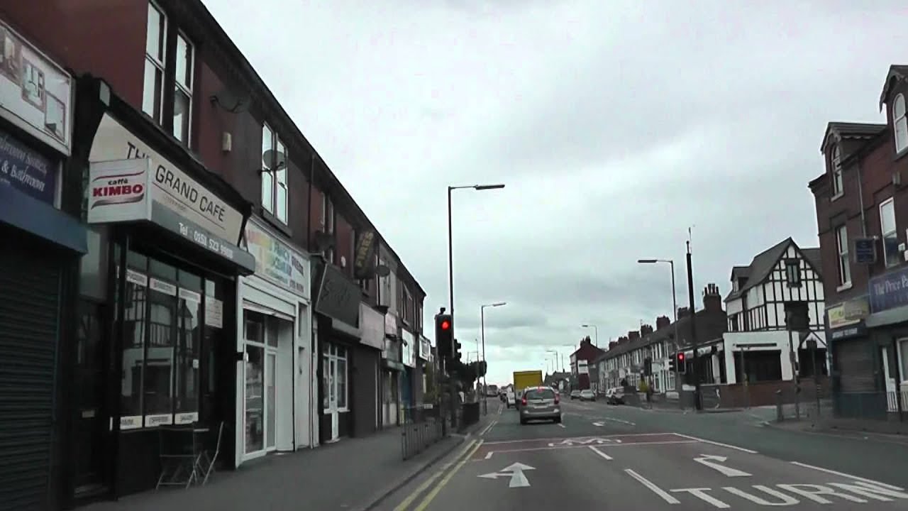 Driving Along Caldy Road, Helsby Road, Warbreck Moor & Park Lane, Liverpool, England