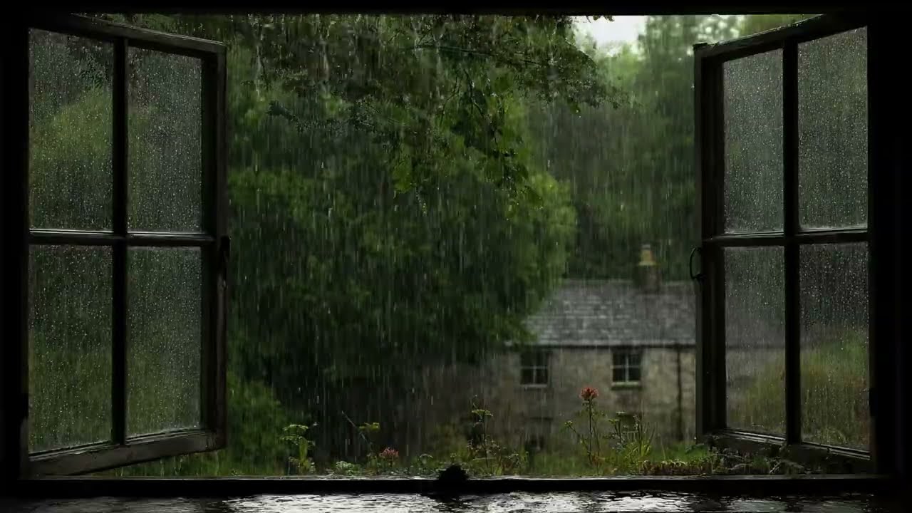 Rain Sounds for Sleep 🌧️ Open Window with Forest View | Healing Rain ASMR