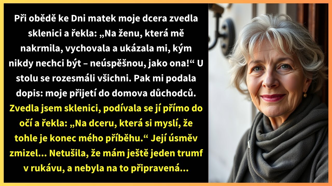 Při obědě ke Dni matek moje dcera zvedla sklenici a řekla: „Na ženu, která mě nakrmila,