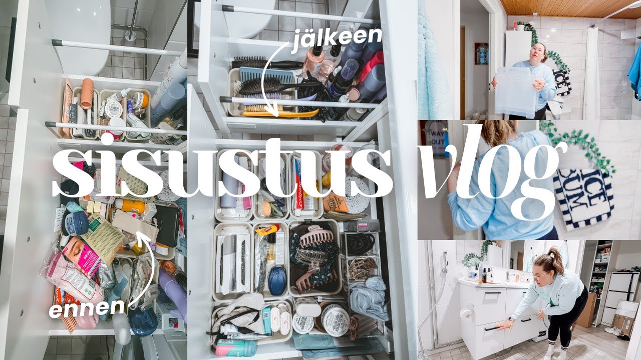 Kylpyhuoneen organisointi 🧴💄 kosmetiikan läpikäynti, tavaroiden uudelleen järjestely