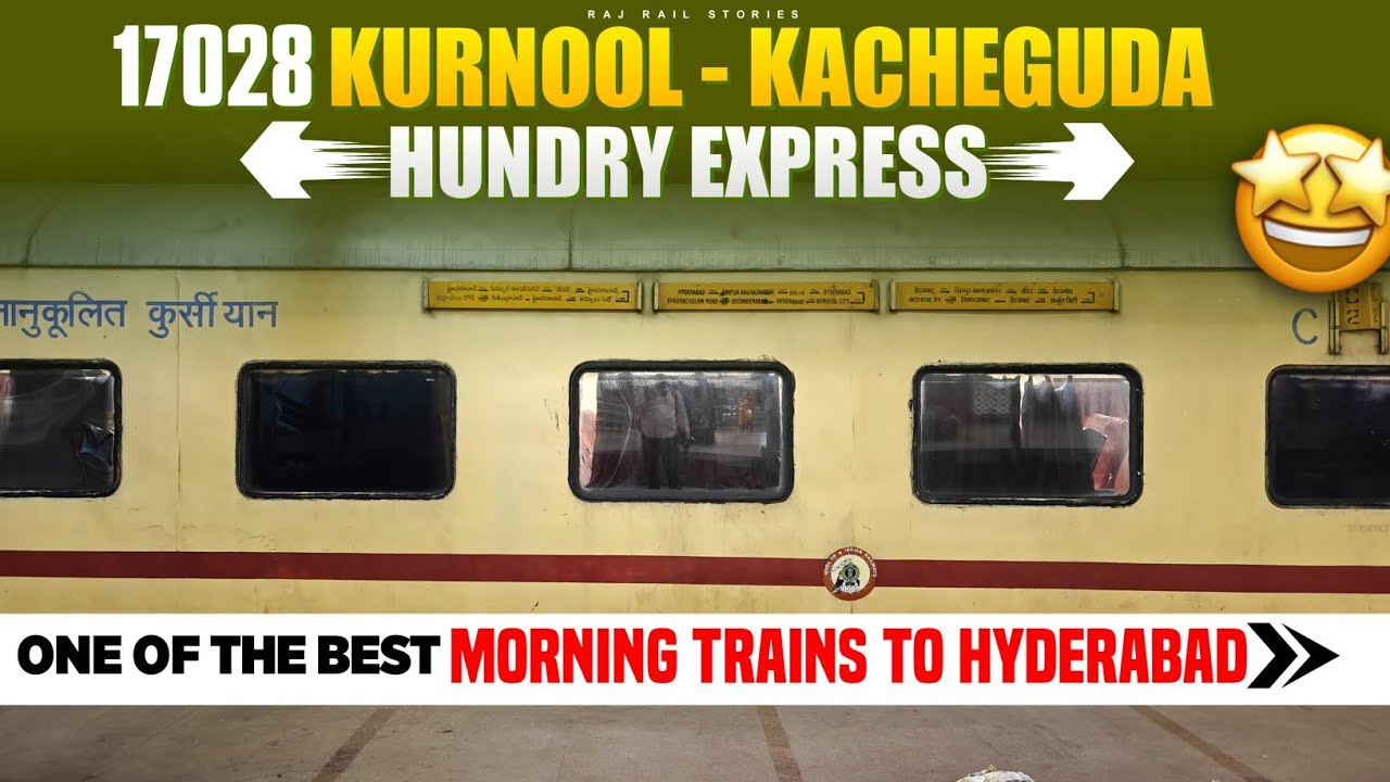 17028 Hundry Express Journey  | Kurnool to Kacheguda Full Train Ride | Indian Railways Travel Vlog