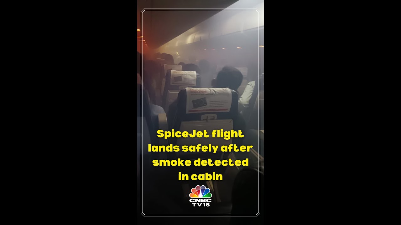 SpiceJet flight Lands Safely At Hyderabad Airport After Smoke Was Detected In The Cabin | #Shorts