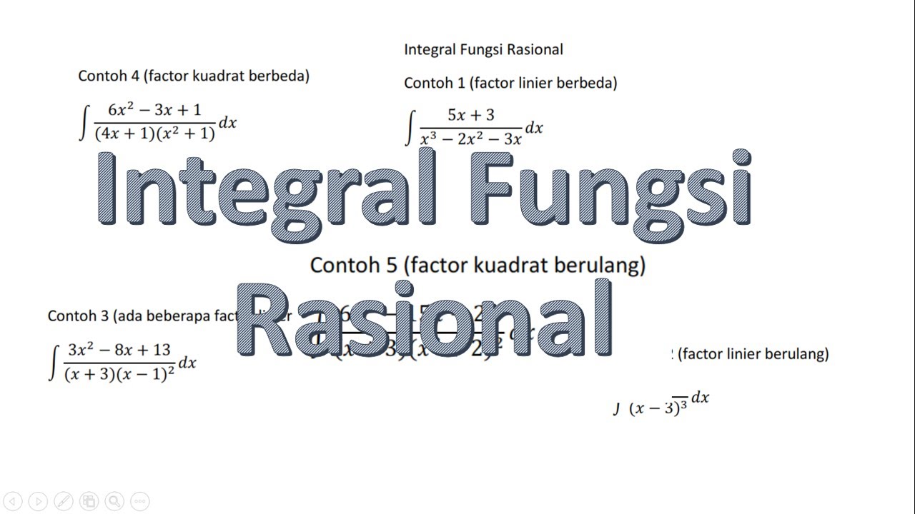 Integral Fungsi Rasional