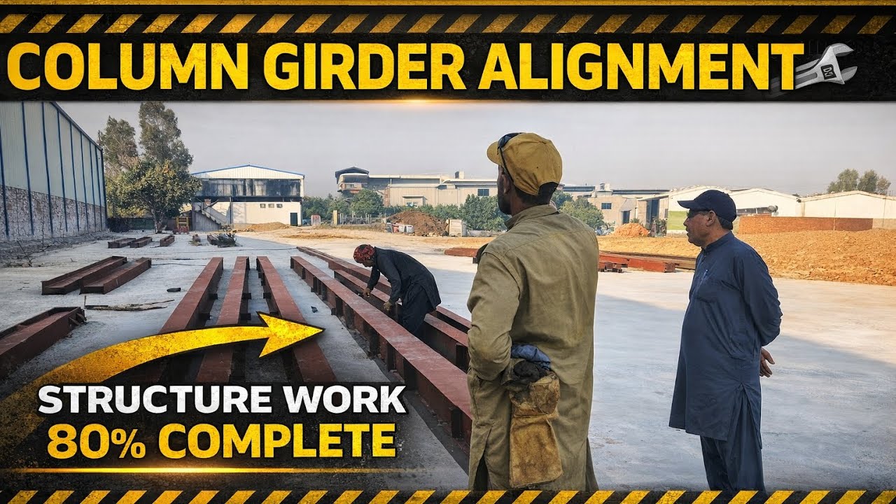 Column Girder Alignment | Steel Structure Work  Update | Strongline Engineering 