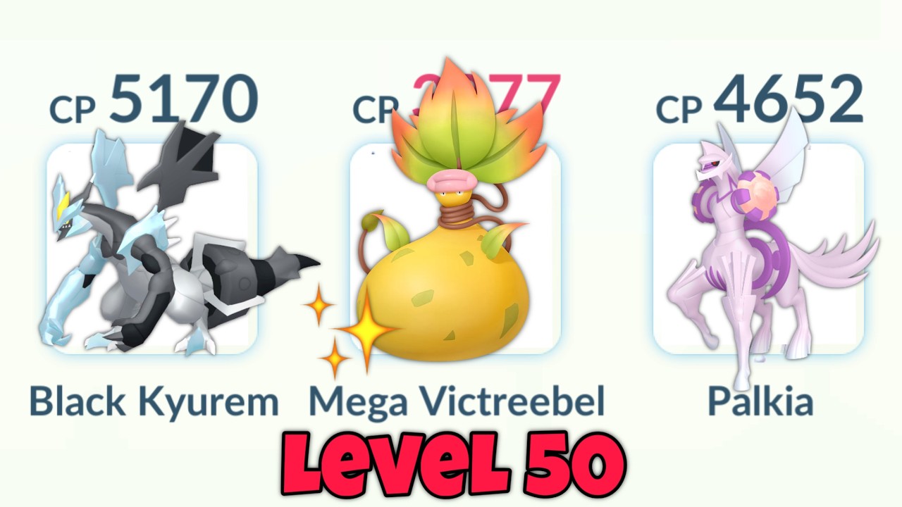 using *NEW* LeveL 50 Shiny MEGA VICTREEBEL is INSANE! in Pokemon GO Battle League.