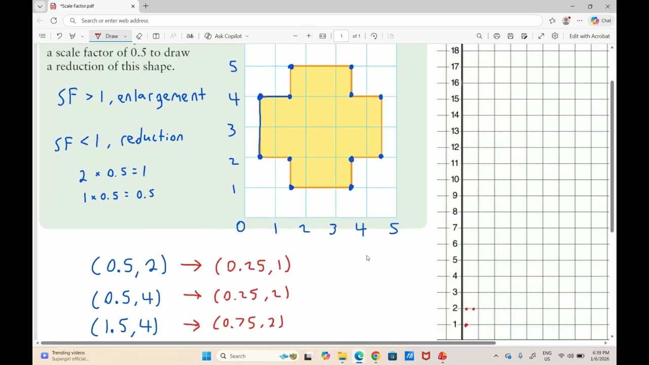 1. Enlarge or Reduce a Shape on a Coordinate Grid Using Scale Factor