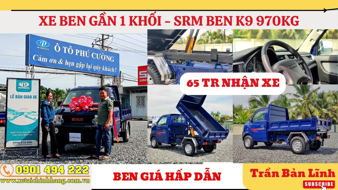 Xe BEN SRM K9 970Kg Th&ugrave;ng Gần 1 Khối. Gi&aacute; Hấp Dẫn. Sử Dụng dễ d&agrave;ng.