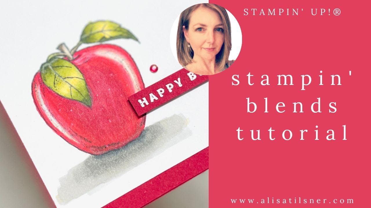 Learn to colour the Stampin Up Apple Harvest image with this Stampin Blends Tutorial