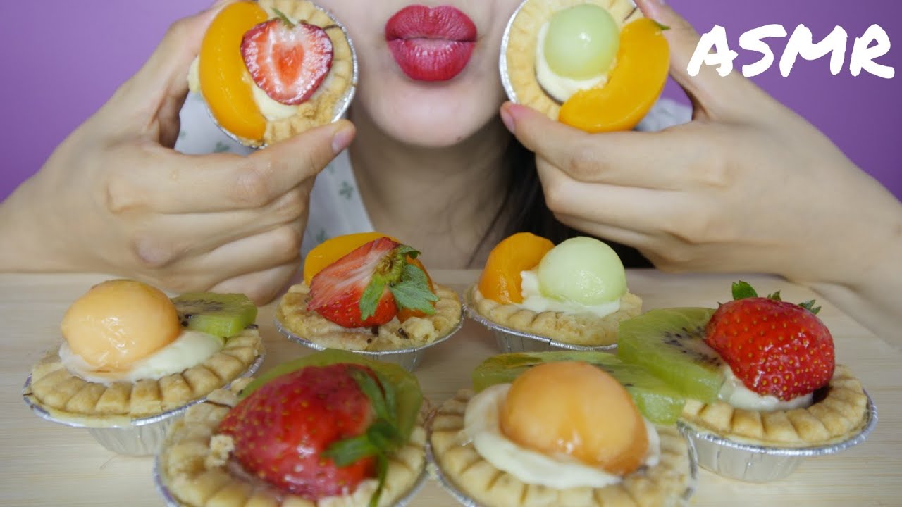 ASMR FRUIT TARTS | Eating Sound (No Talking) | Eating Show | 과일 타르트 먹방 Mukbang | Yoojin Eats