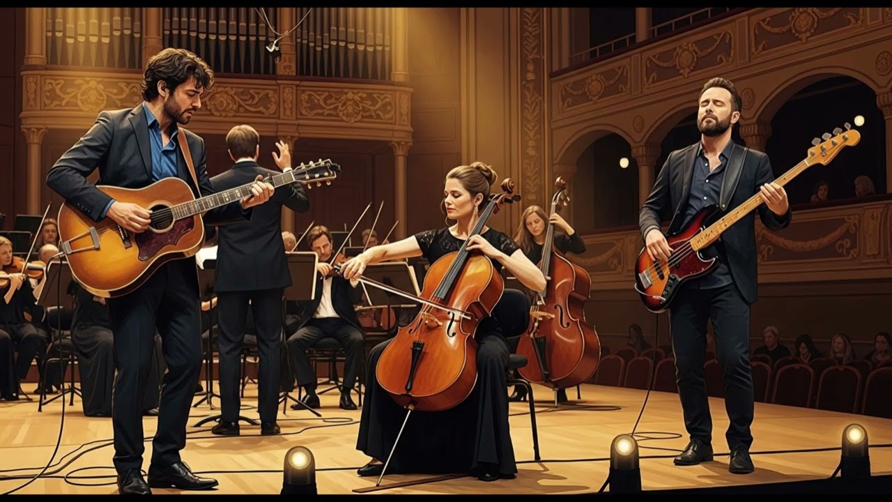 Acoustic Guitar, Cello, and Bass Guitar A