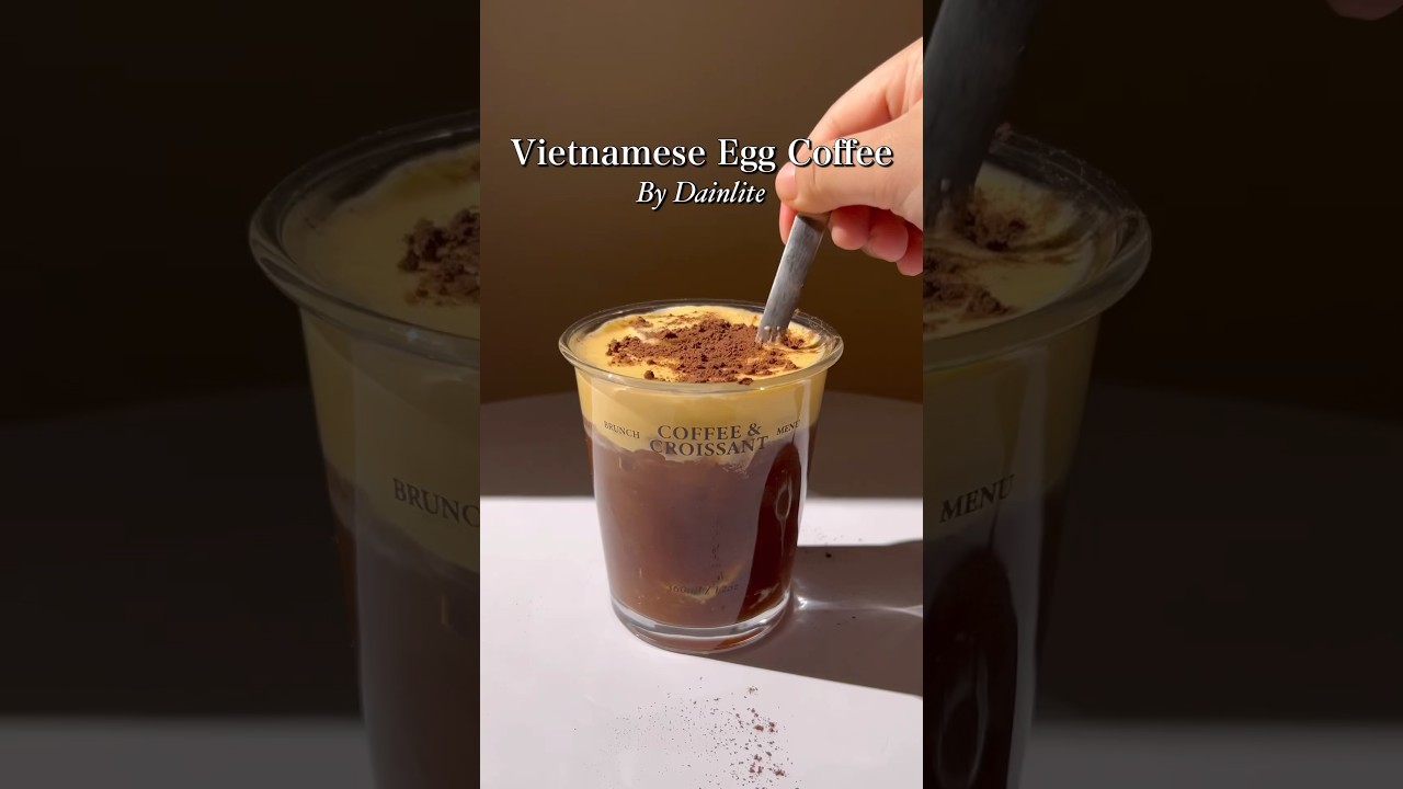 Making Vietnamese Egg Coffee at Home!🤎 #coffee #shorts #recipe #homecafe