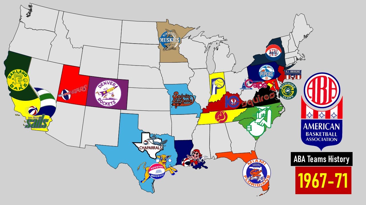 American Basketball Association (ABA) Teams History Timeline