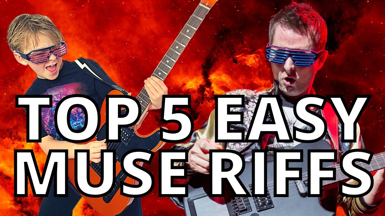 Top 5 Easy (ish) Muse Guitar Riffs (Harry, 8 Years Old) Electric Guitar Covers #kidguitarist #Muse