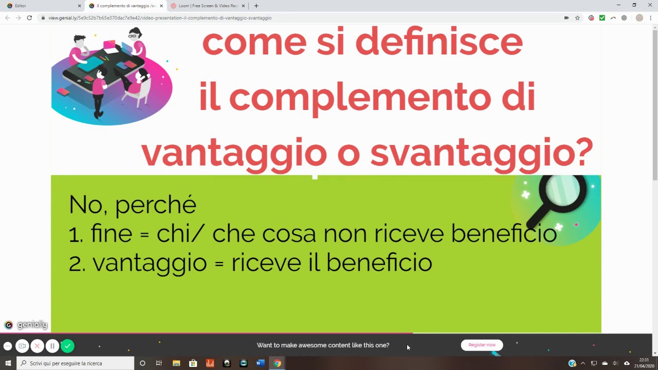 il complemento di vantaggio  svantaggio by c bertuz on Genial ly