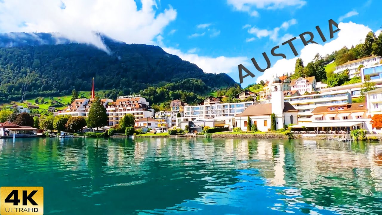FLYING OVER AUSTRIA ( 4K UHD ) Amazing Nature Scenery with relaxing music for Stress Relief