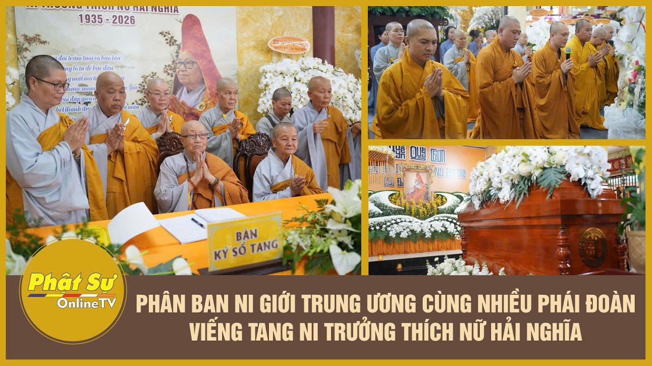 Vĩnh Long: Phân ban Ni giới Trung ương cùng nhiều phái đoàn viếng tang Ni trưởng Thích Nữ Hải Nghĩa