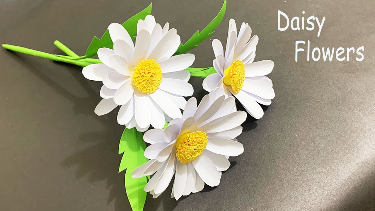 DIY Paper Daisy Flowers Making Idea! Easy Paper Daisy Flowers Craft! CRAFTER TANA