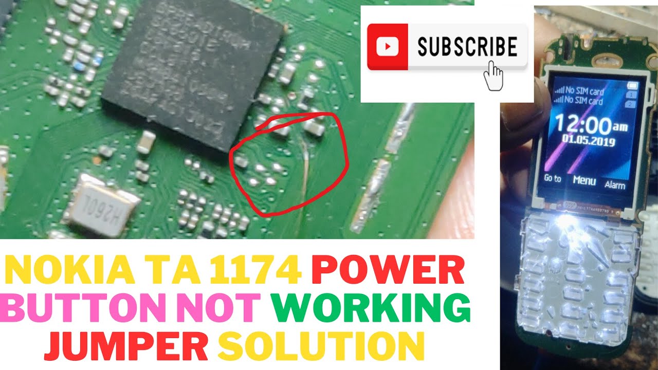 Nokia ta 1174 power button not working jumper solution