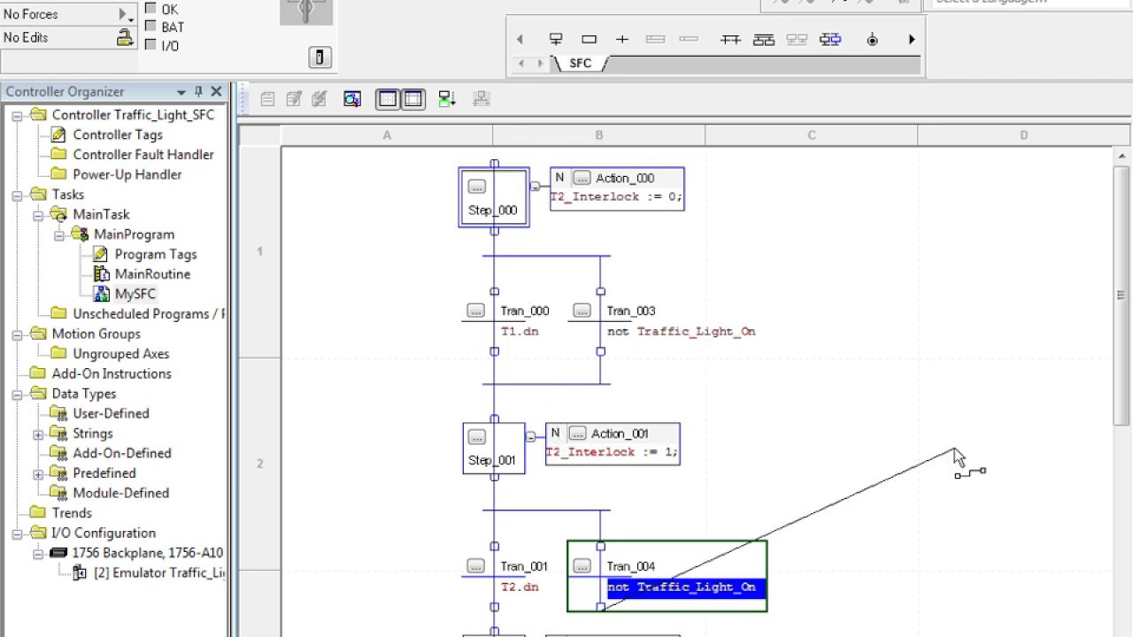 Traffic Light with SFC using RS Logix 5000 PART IX