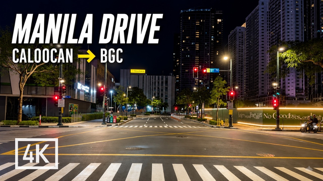 4K Night Driving 🇵🇭 Smooth Night Drive Manila｜Caloocan → Skyway → Makati → BGC｜4K Philippines
