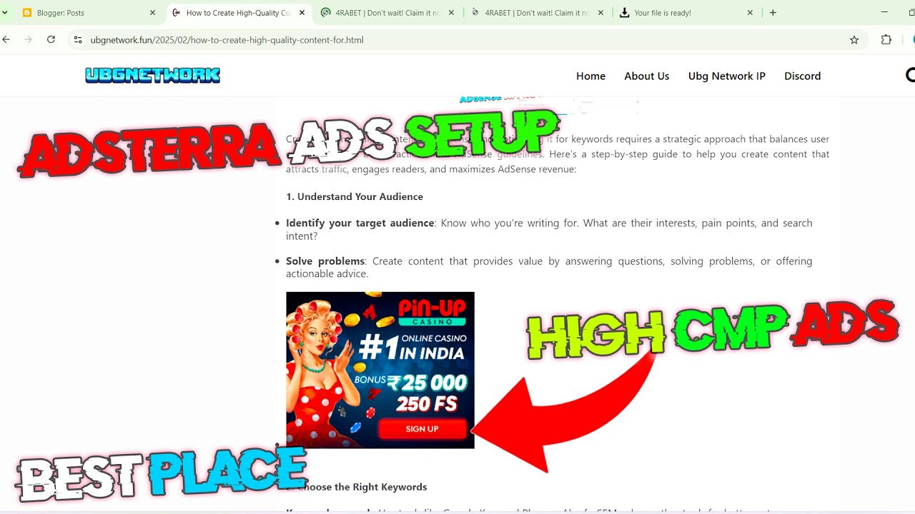 Adsterra ads setup in blogger 2025| adsterra high cpm ads setup | adsterra Direct Link ads