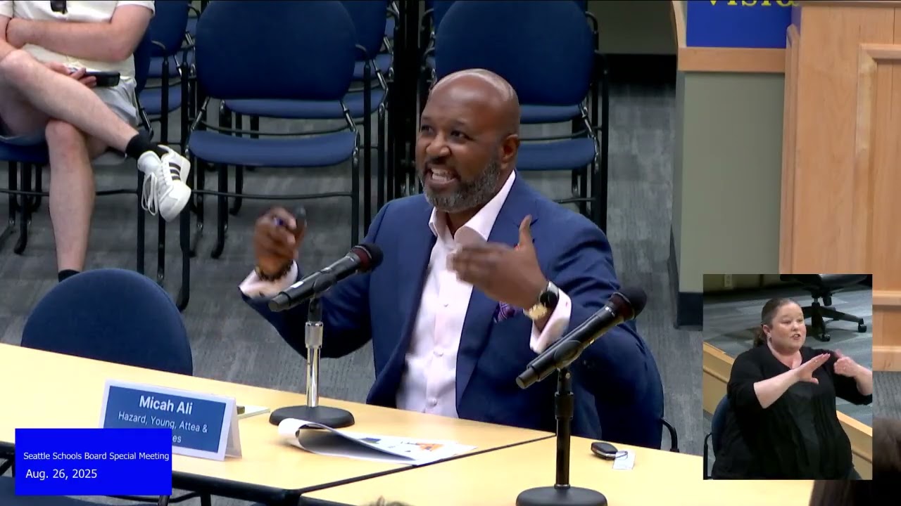 Seattle Schools Board Special Meeting Aug. 26, 2025