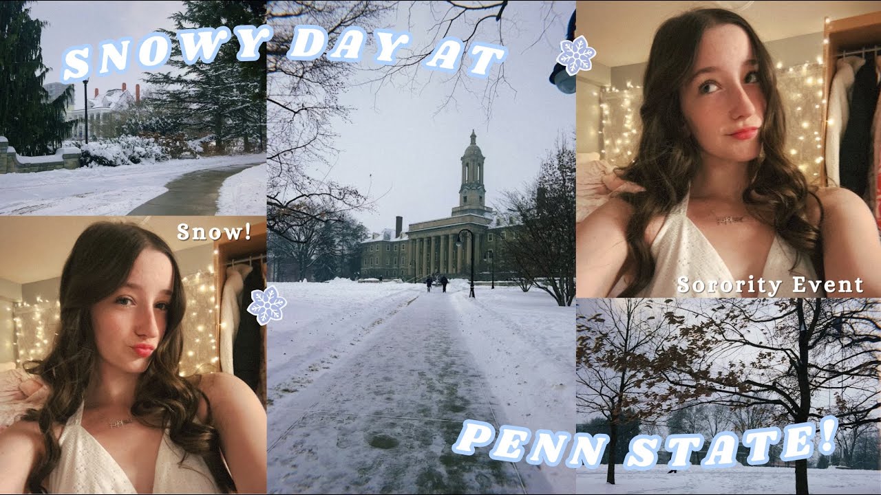 Snowy Vlog at Penn State ~ sorority bid, classes, snow days ₊˚｡⋆❆⋆｡˚₊