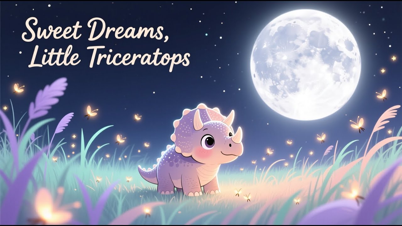 Deep Sleep Story For Kids: The Soft Slate Triceratops and the Moonlit Meadow | Bedtime Dreamy Paws