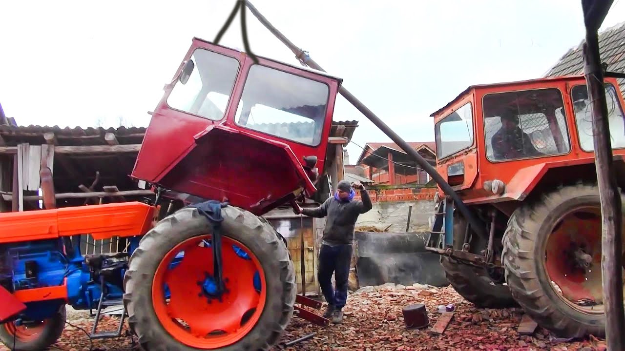 Tractor UTB 650 with crane & cabin mounting-UTB cu macara & montare cabină
