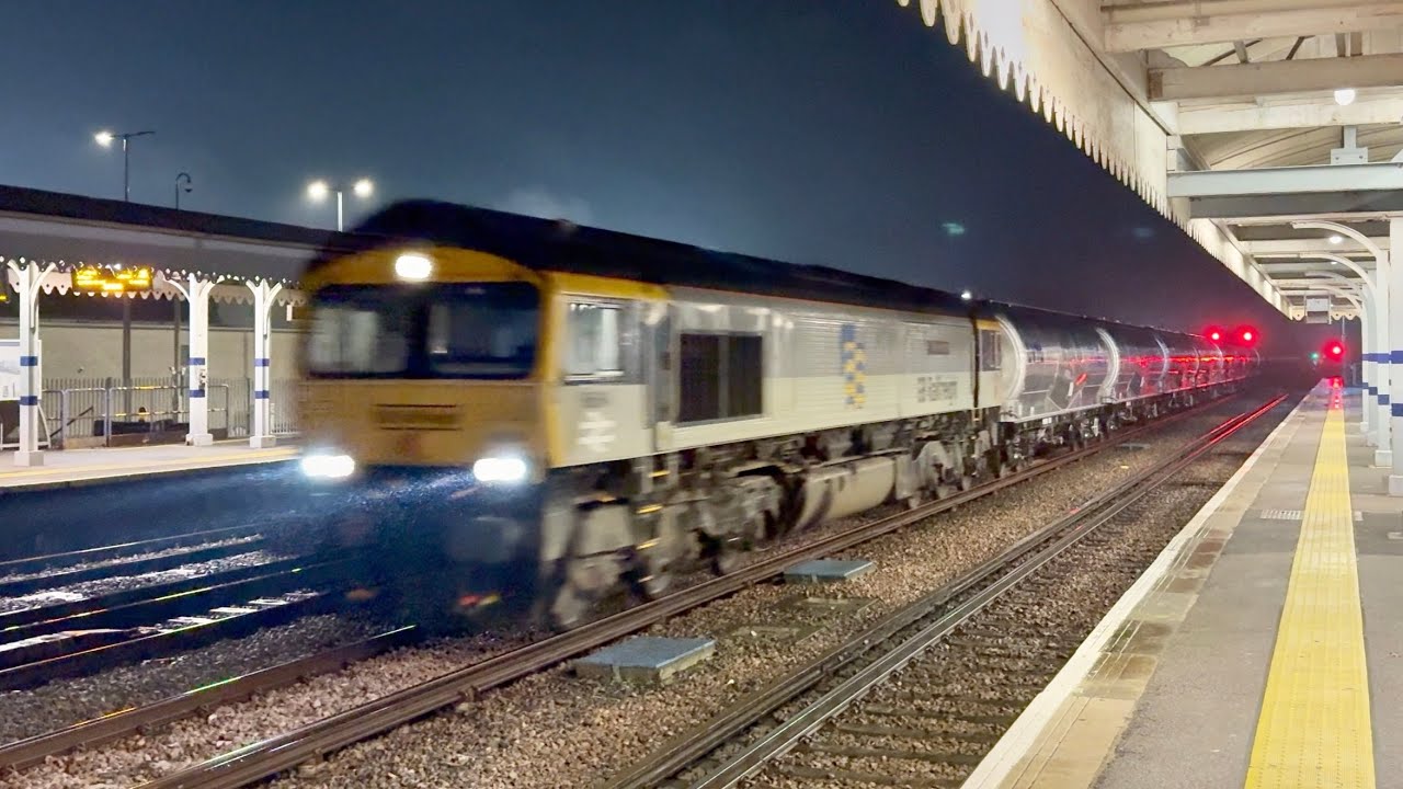 GBRf 66694 “Steve Hannam” delivers brand new Cement wagons through Paddock Wood - 8/1/26