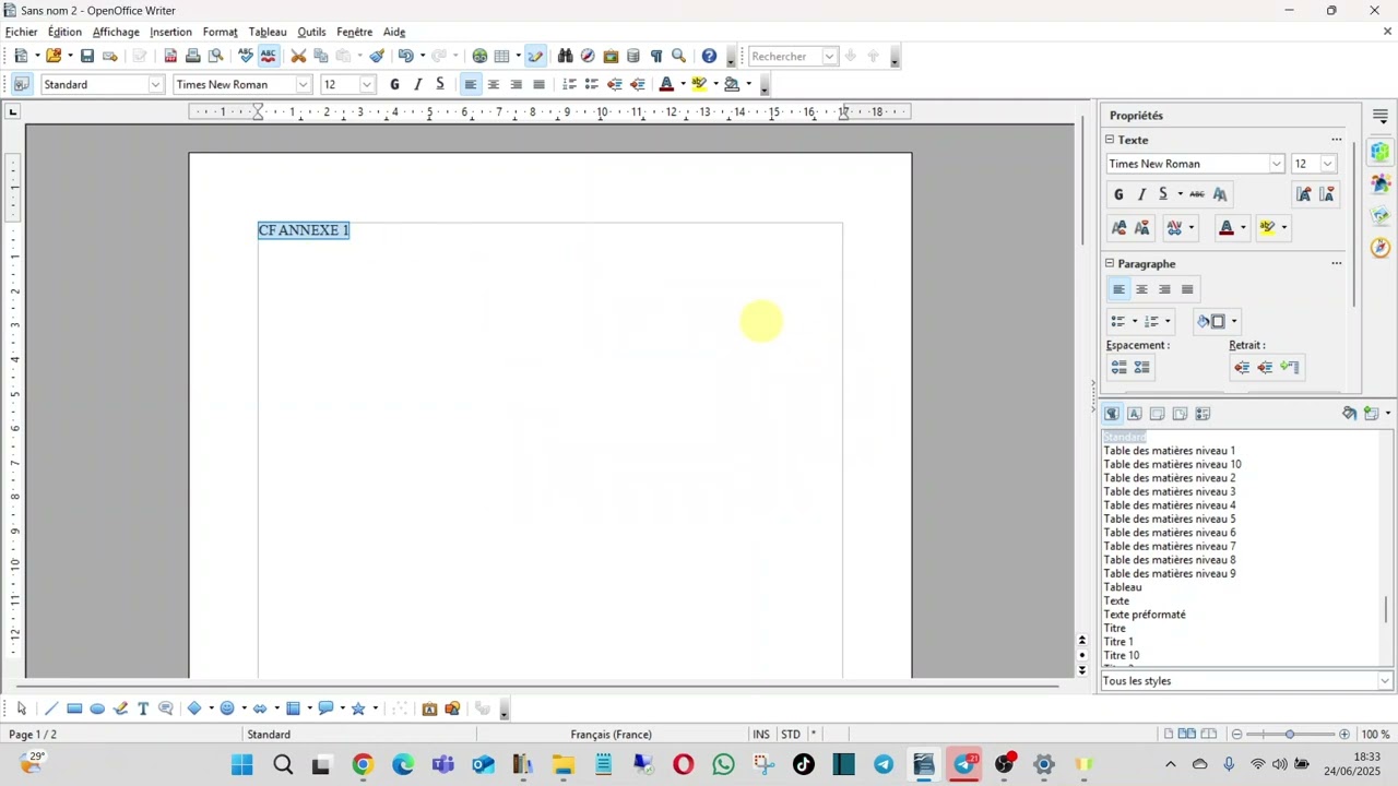 CREER UN RENVOI DANS LE TEXTE (OPEN OFFICE)